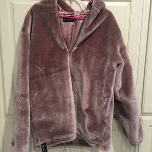 Cozy Mauve Velvety Sweater Jacket